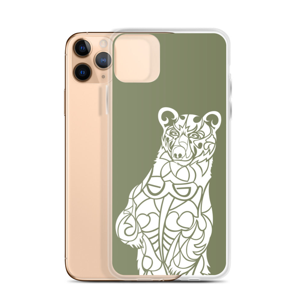 iPhone Case - Black Bear - Forest Green