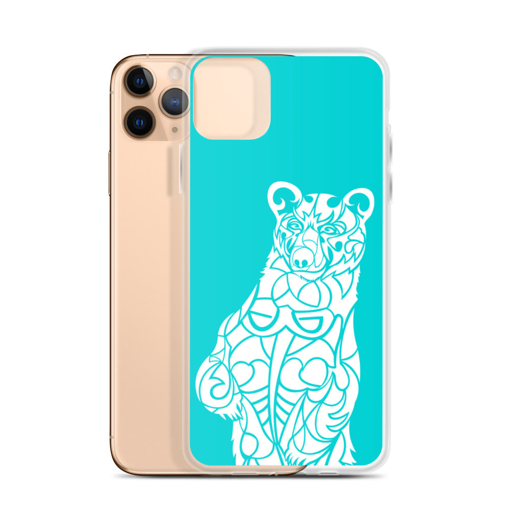 iPhone Case - Black Bear - Turquoise