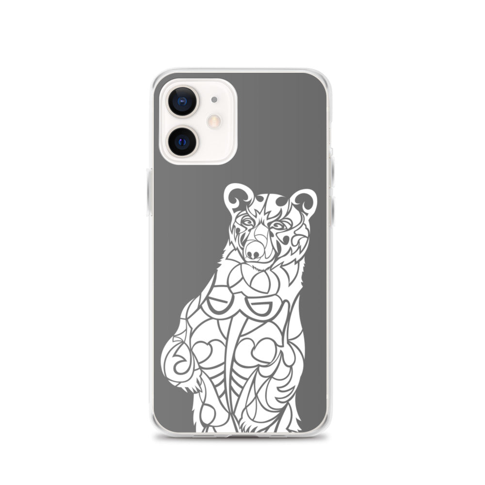 iPhone Case - Black Bear - Grey