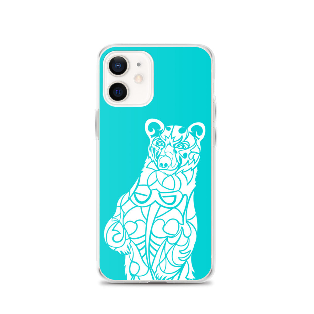 iPhone Case - Black Bear - Turquoise