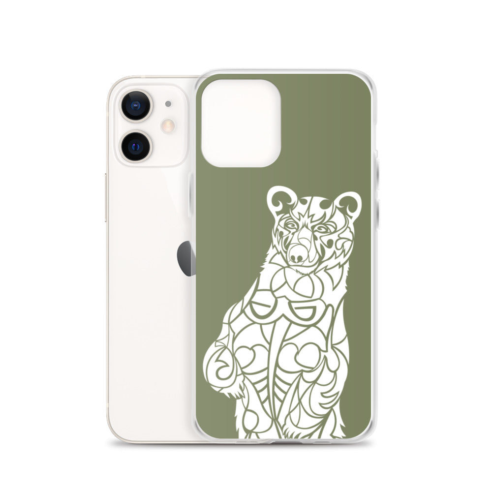 iPhone Case - Black Bear - Forest Green