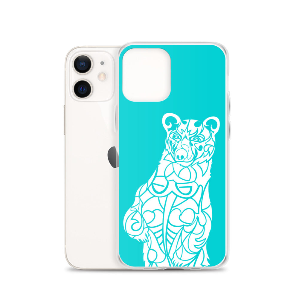 iPhone Case - Black Bear - Turquoise