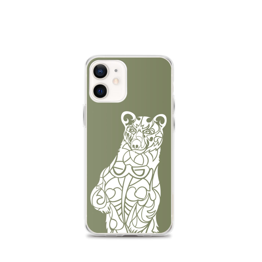 iPhone Case - Black Bear - Forest Green