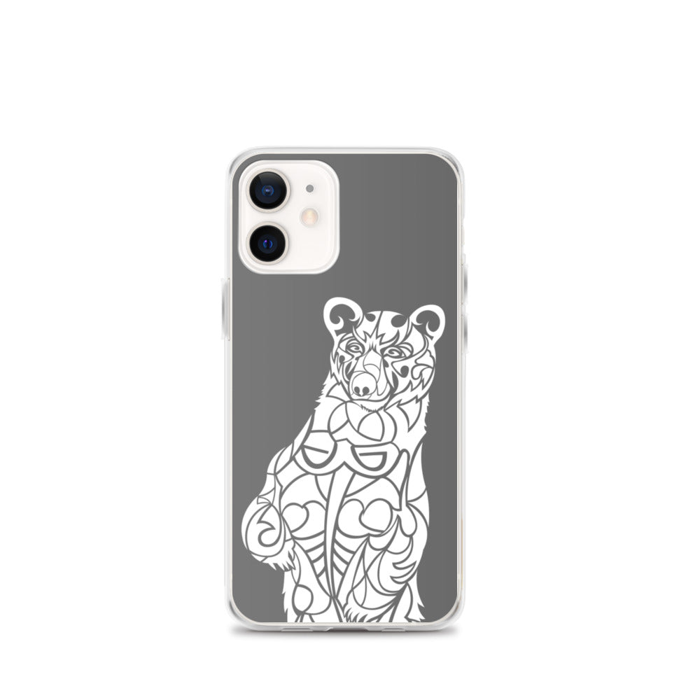 iPhone Case - Black Bear - Grey