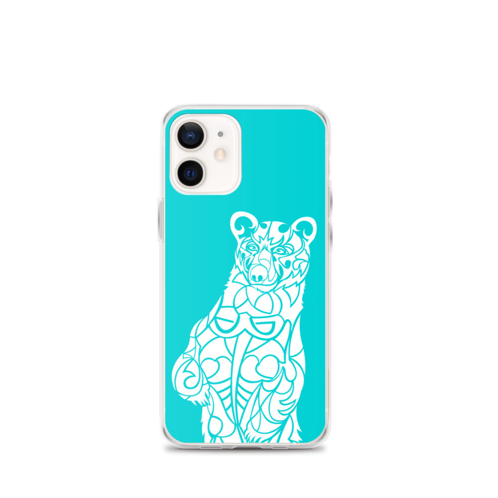 iPhone Case - Black Bear - Turquoise