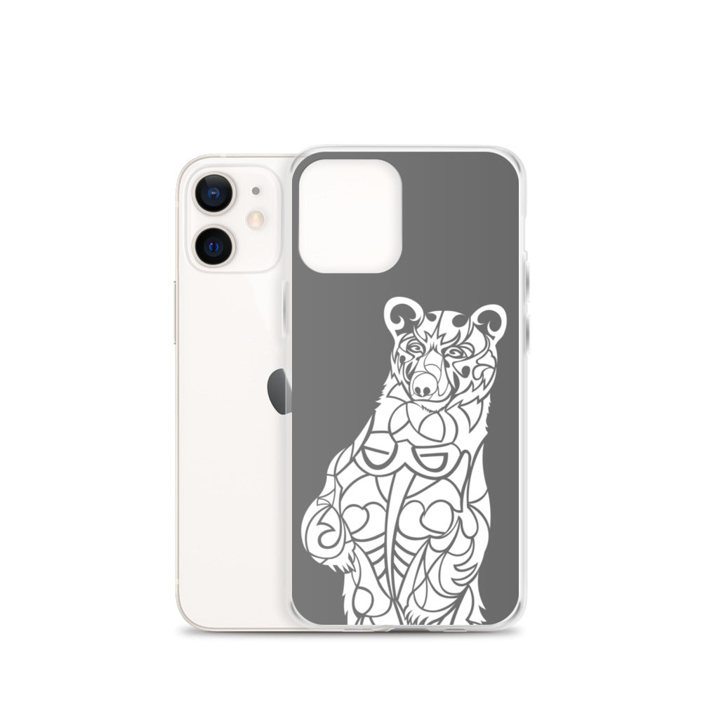 iPhone Case - Black Bear - Grey