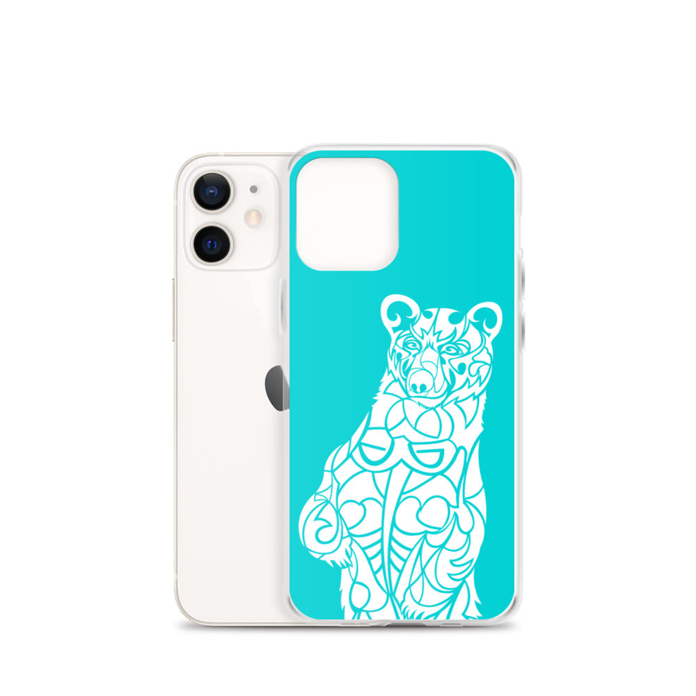 iPhone Case - Black Bear - Turquoise