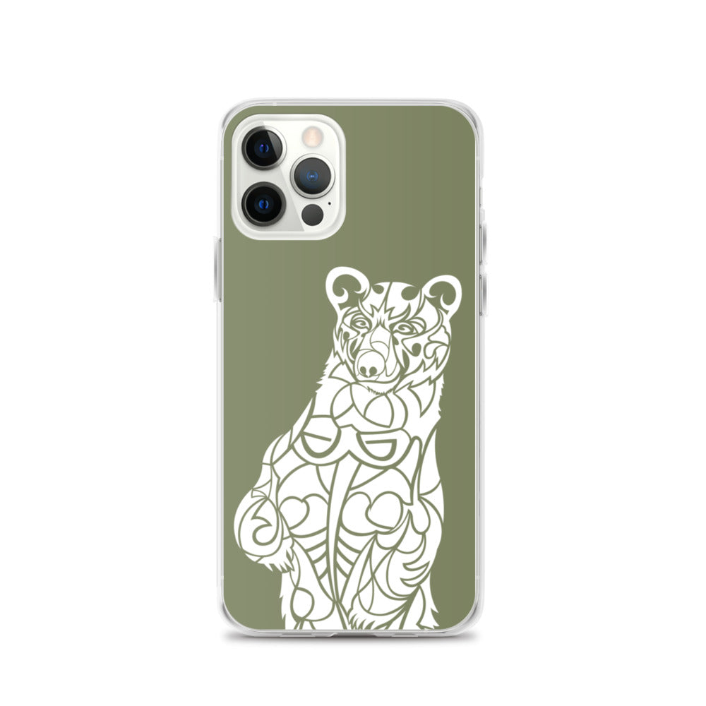 iPhone Case - Black Bear - Forest Green