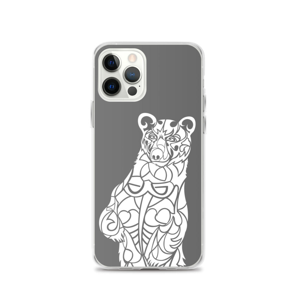 iPhone Case - Black Bear - Grey