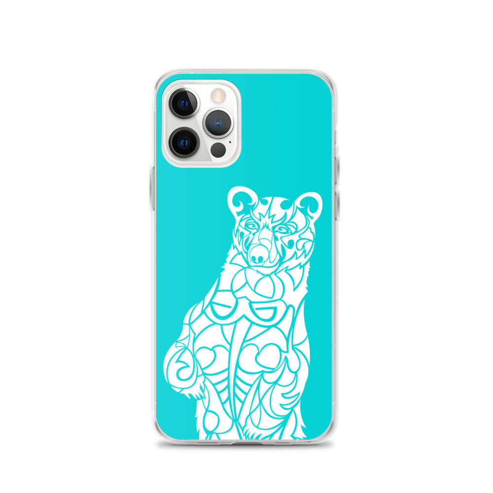 iPhone Case - Black Bear - Turquoise