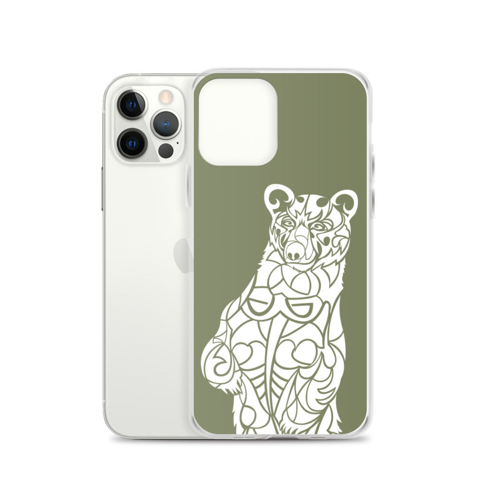 iPhone Case - Black Bear - Forest Green