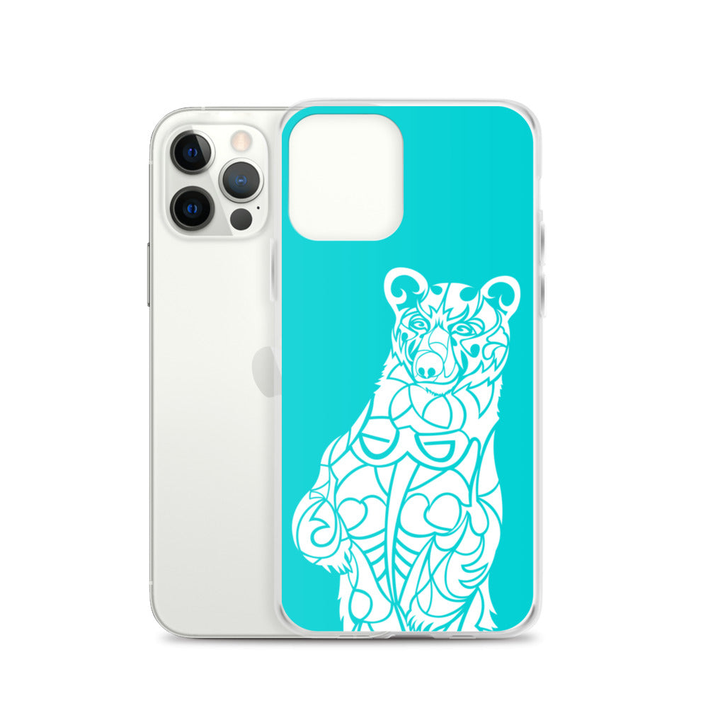 iPhone Case - Black Bear - Turquoise