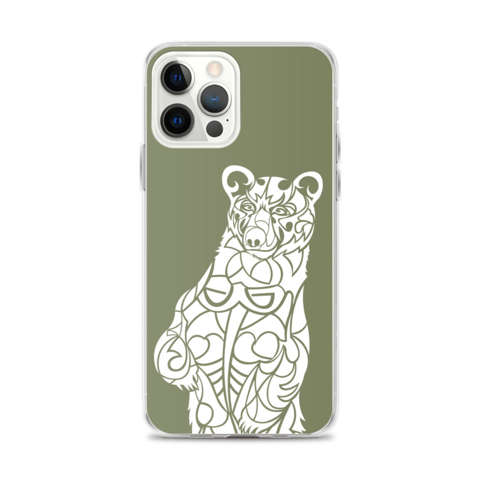 iPhone Case - Black Bear - Forest Green