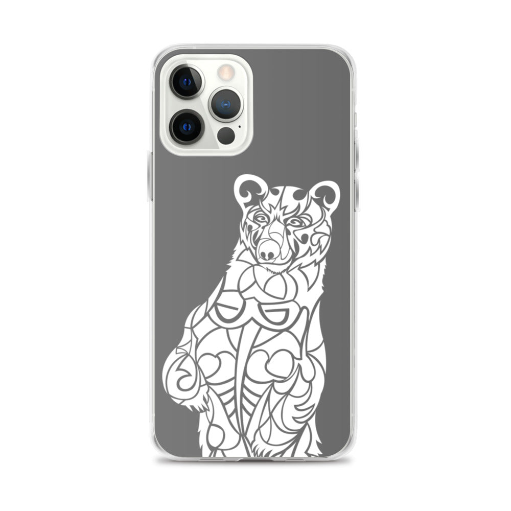 iPhone Case - Black Bear - Grey