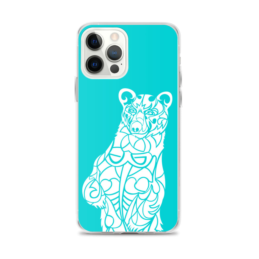 iPhone Case - Black Bear - Turquoise