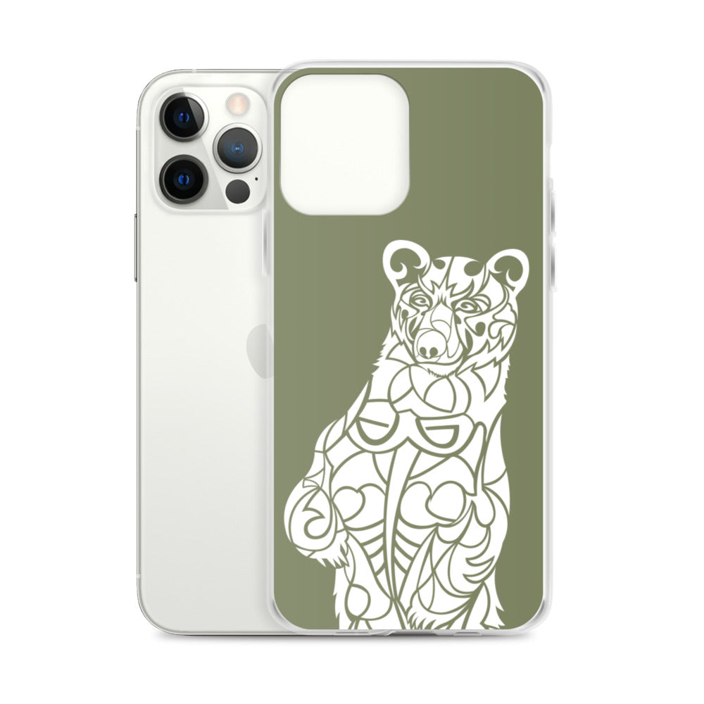 iPhone Case - Black Bear - Forest Green