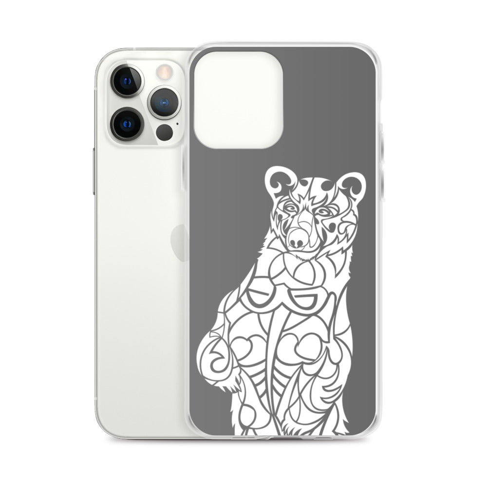 iPhone Case - Black Bear - Grey