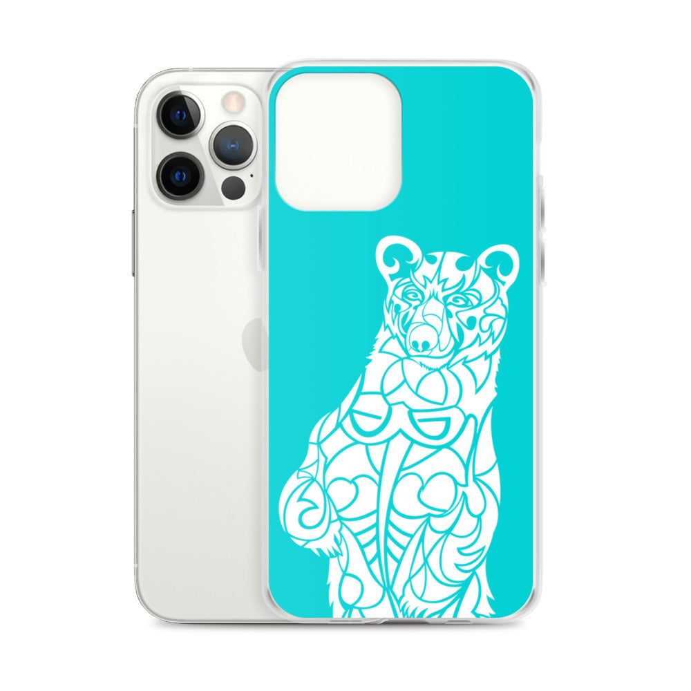 iPhone Case - Black Bear - Turquoise