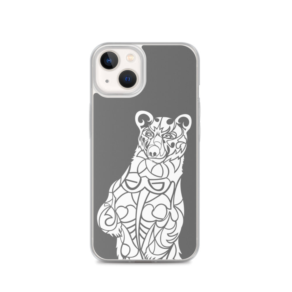 iPhone Case - Black Bear - Grey