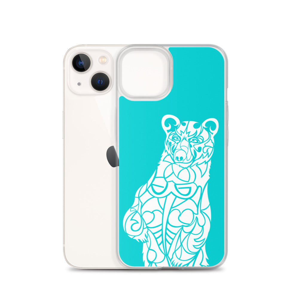 iPhone Case - Black Bear - Turquoise