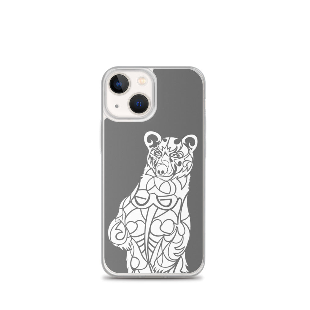 iPhone Case - Black Bear - Grey