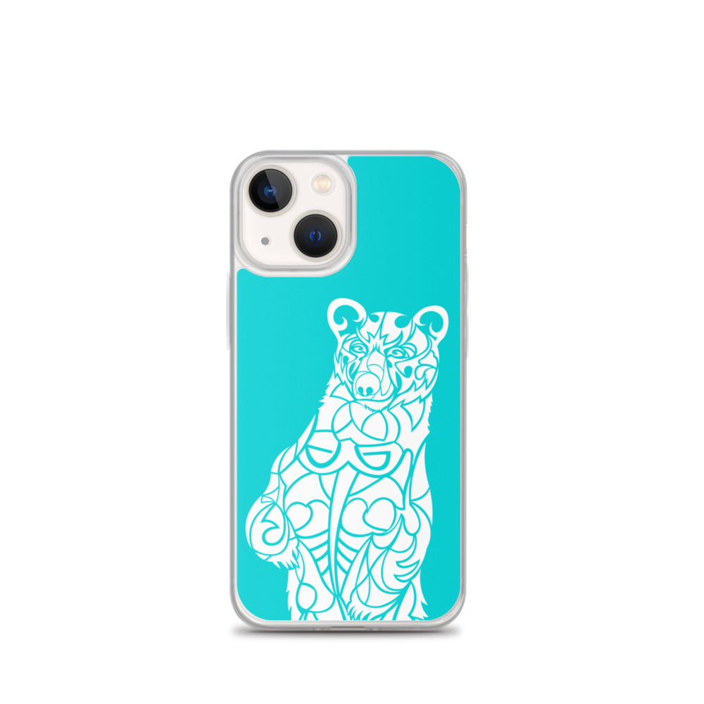 iPhone Case - Black Bear - Turquoise