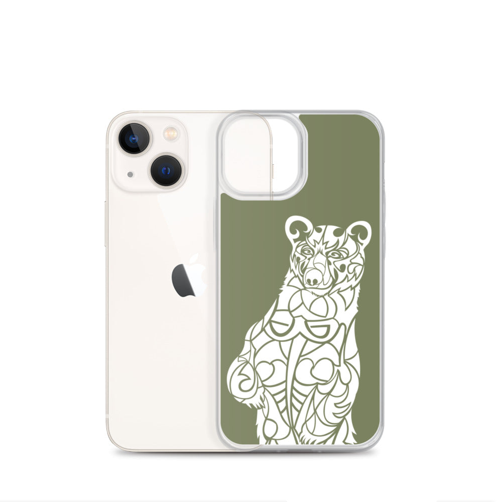 iPhone Case - Black Bear - Forest Green