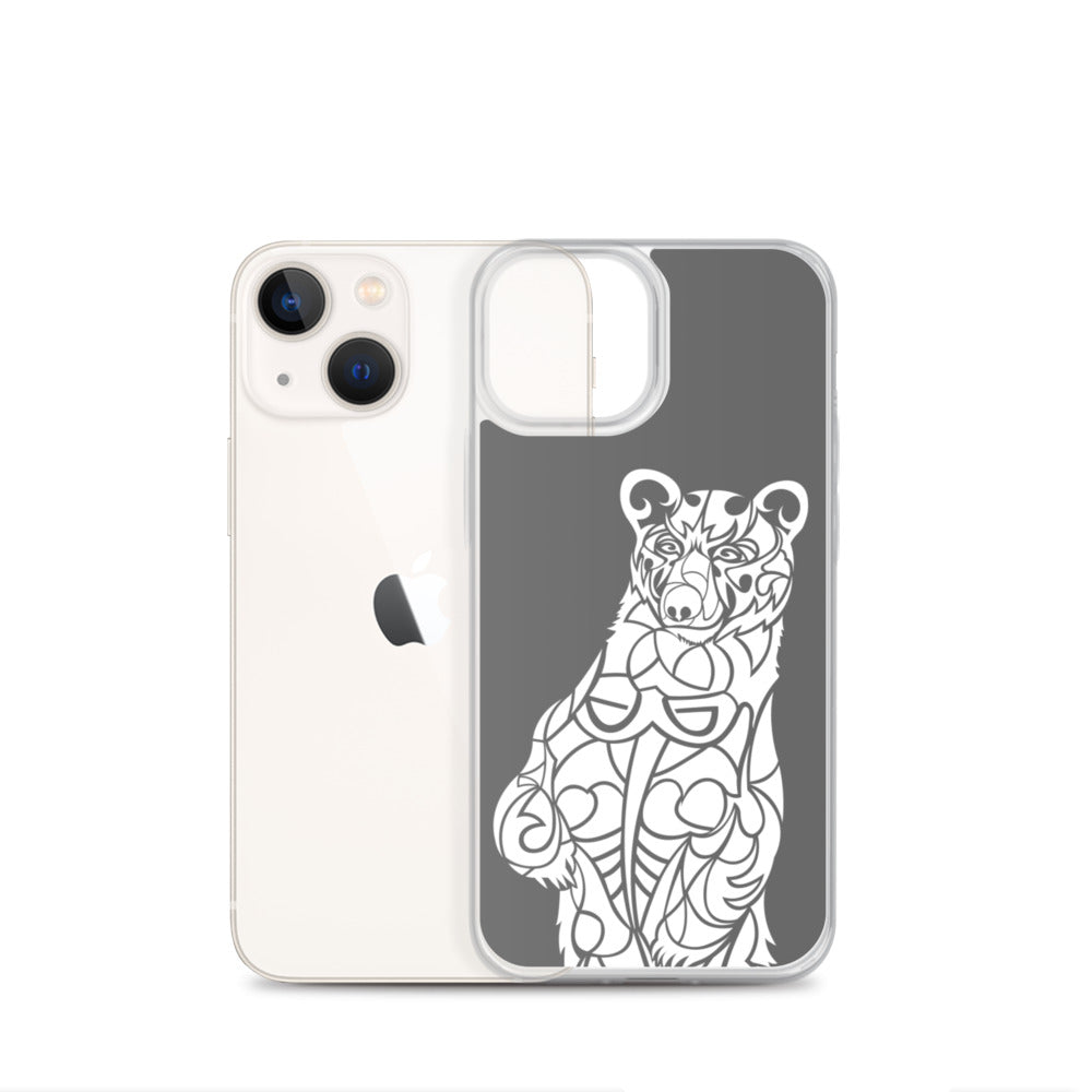 iPhone Case - Black Bear - Grey