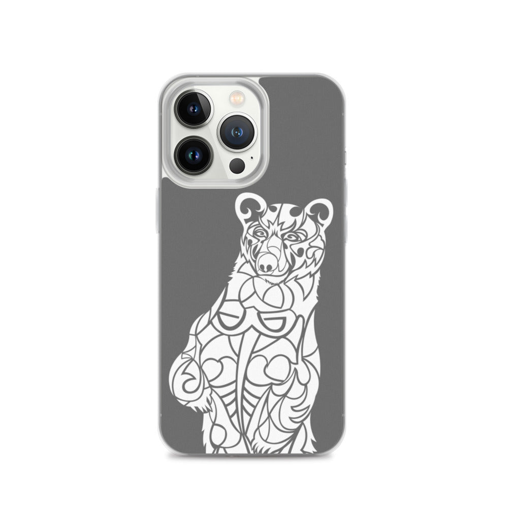 iPhone Case - Black Bear - Grey