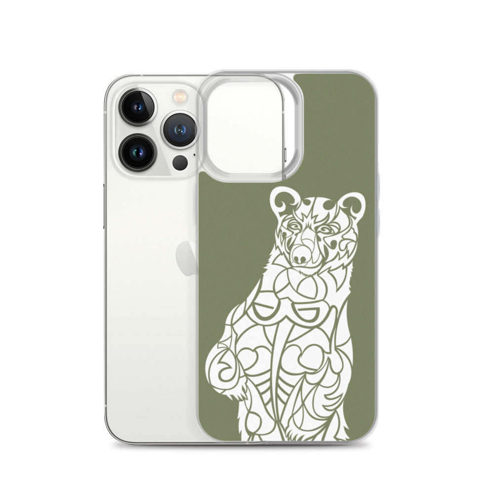 iPhone Case - Black Bear - Forest Green