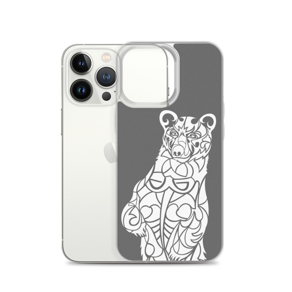 iPhone Case - Black Bear - Grey