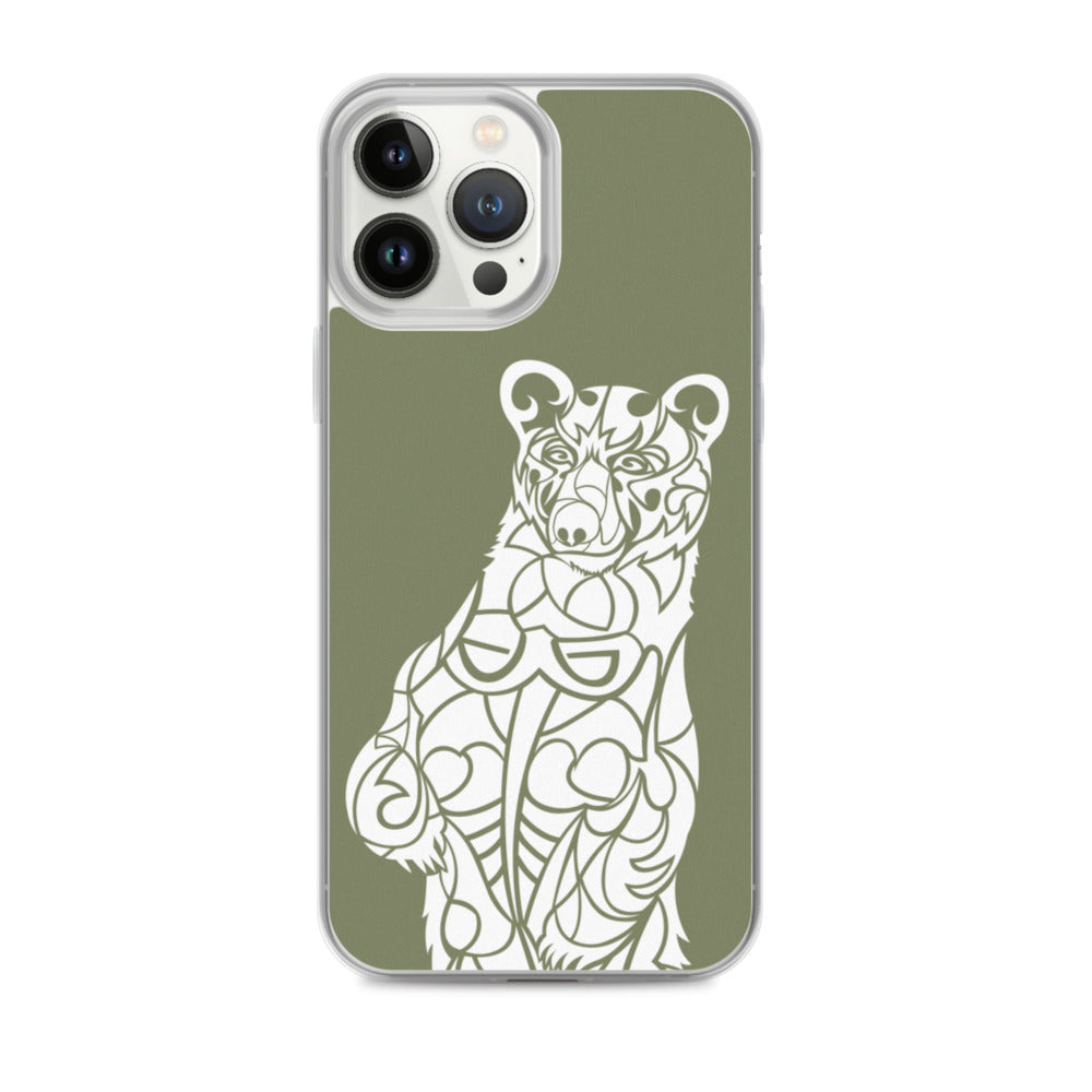 iPhone Case - Black Bear - Forest Green