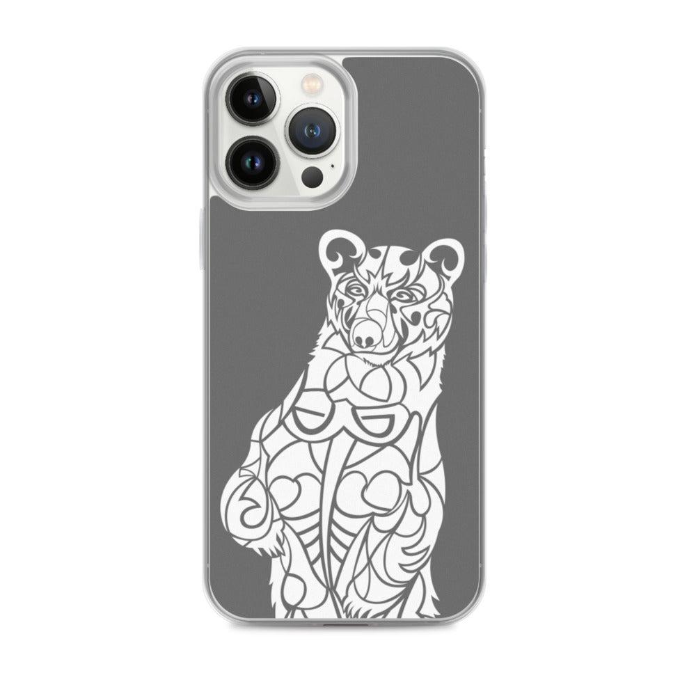 iPhone Case - Black Bear - Grey