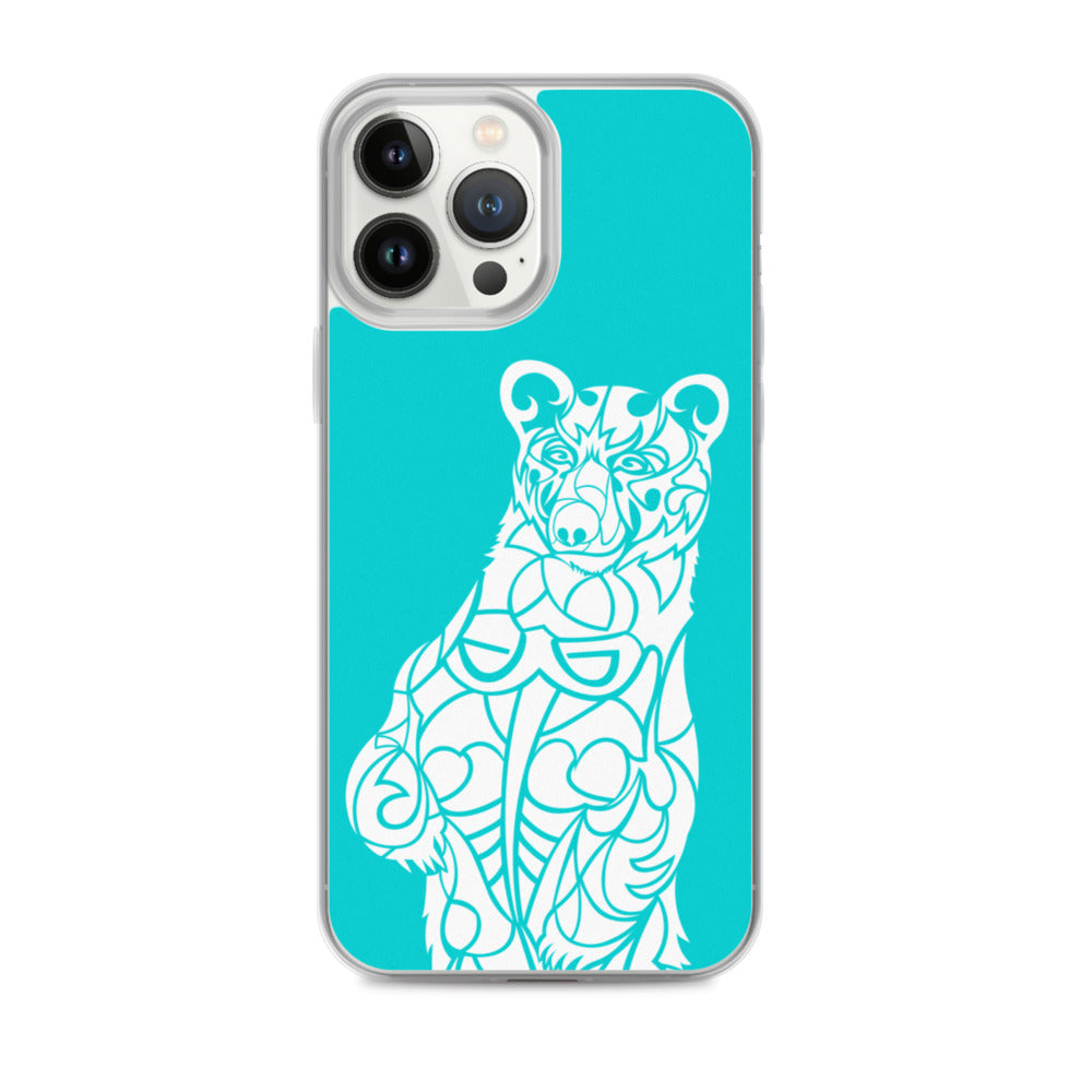 iPhone Case - Black Bear - Turquoise