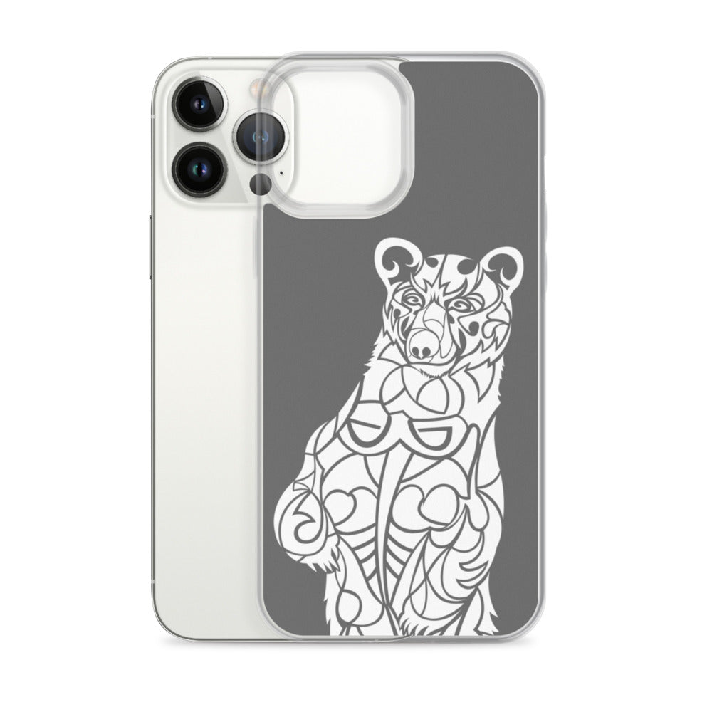 iPhone Case - Black Bear - Grey