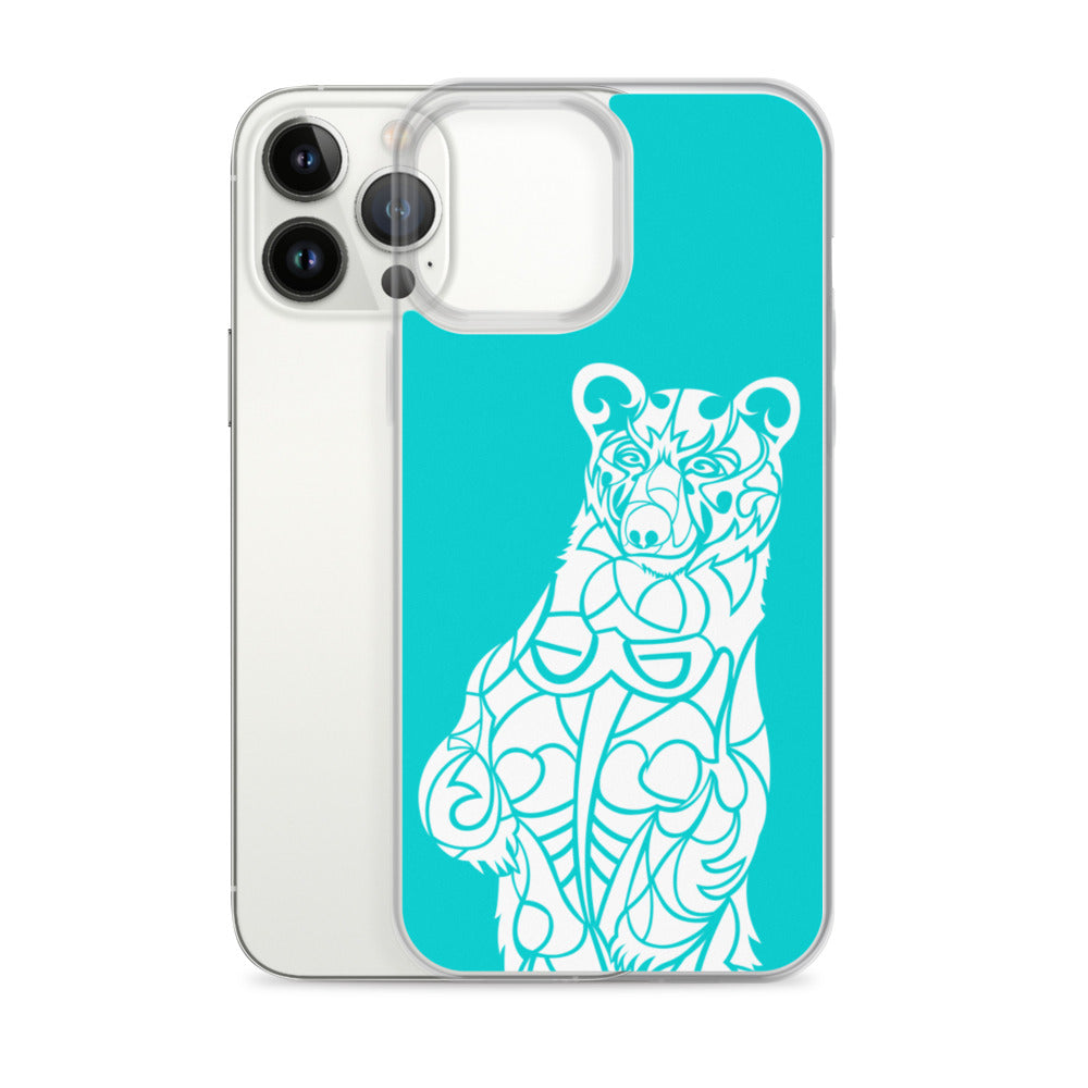 iPhone Case - Black Bear - Turquoise