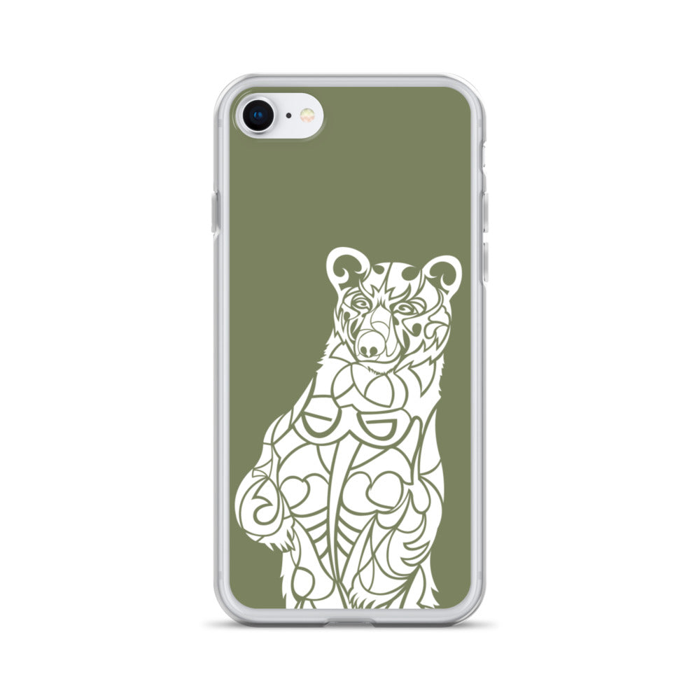 iPhone Case - Black Bear - Forest Green