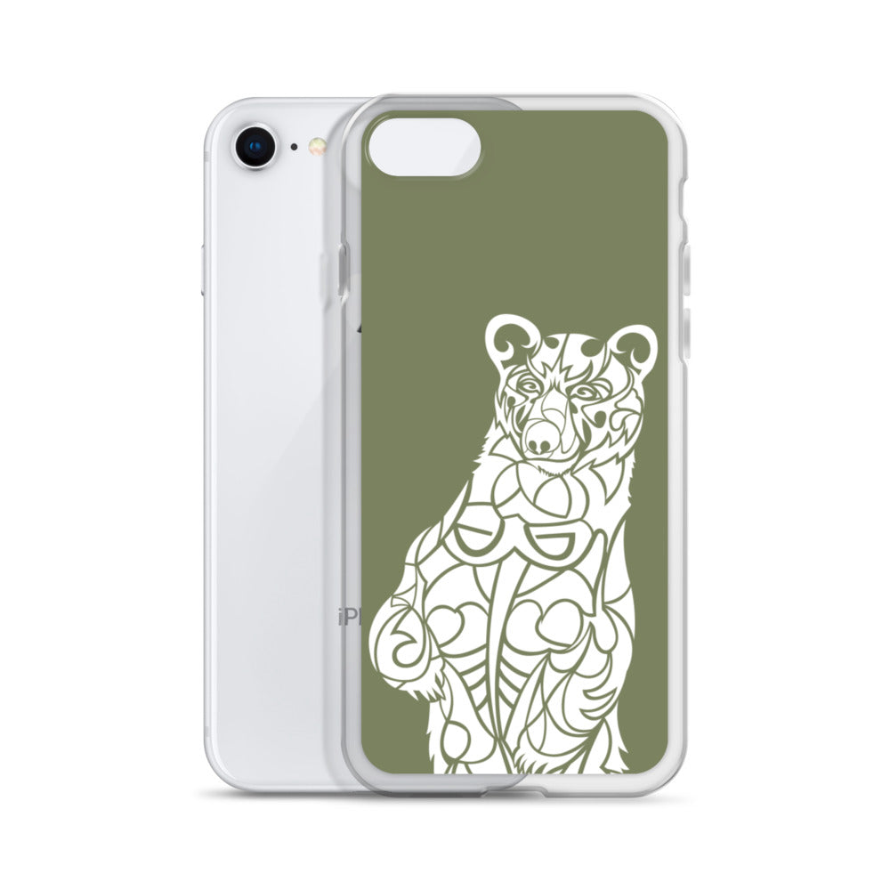 iPhone Case - Black Bear - Forest Green