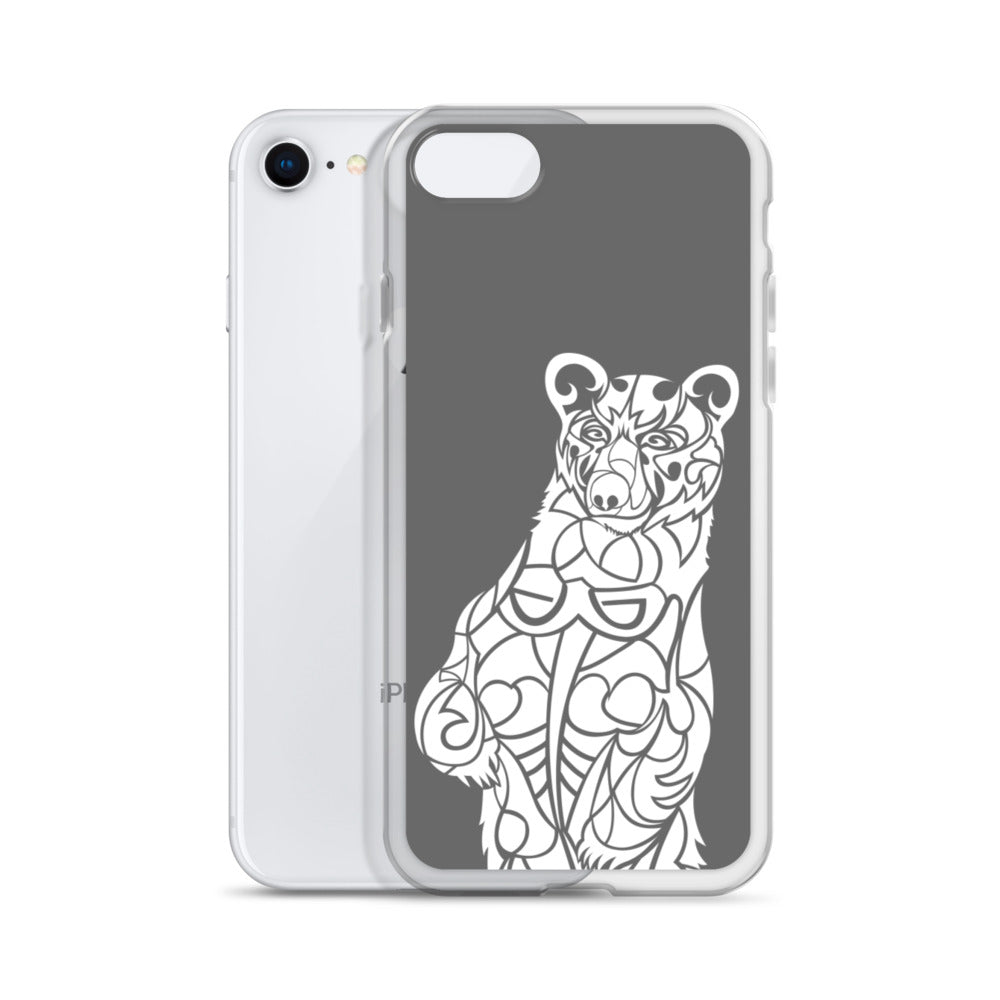 iPhone Case - Black Bear - Grey