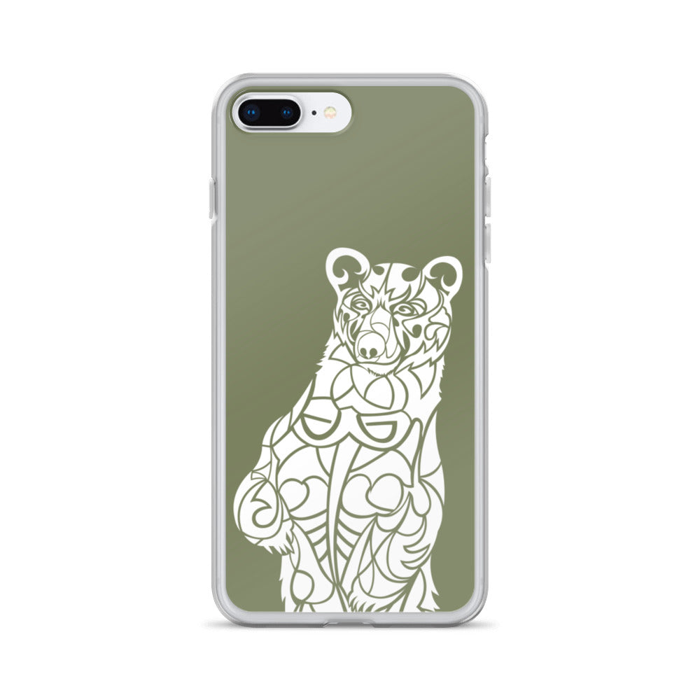 iPhone Case - Black Bear - Forest Green