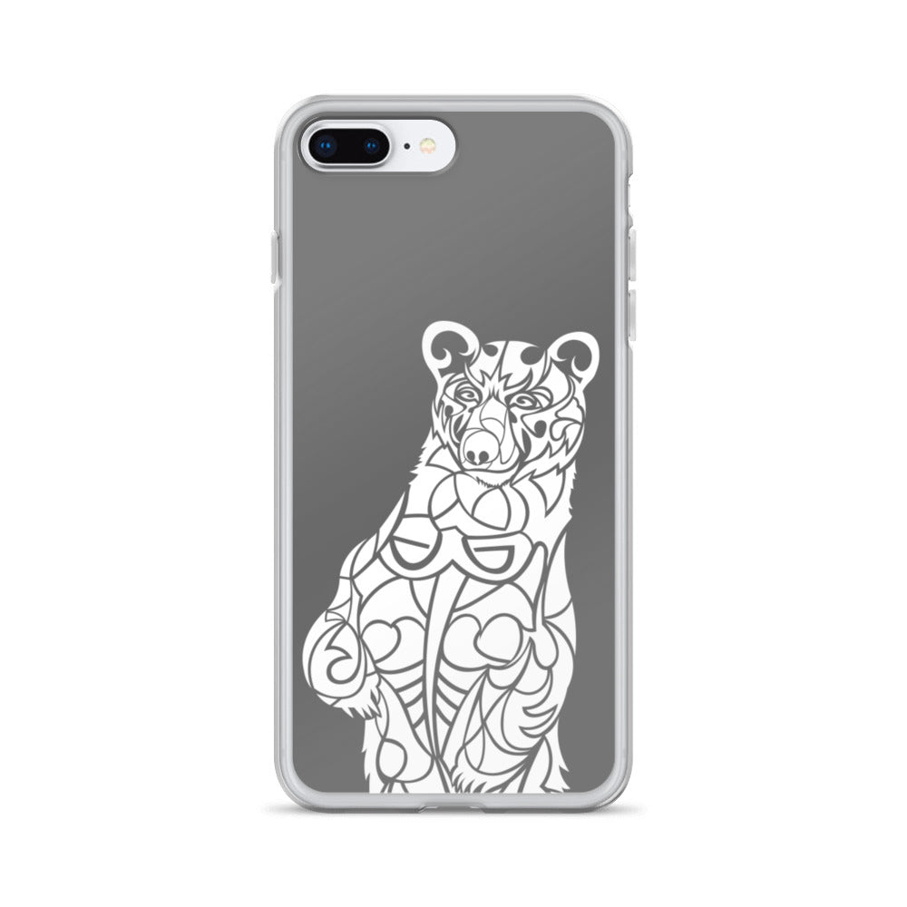 iPhone Case - Black Bear - Grey