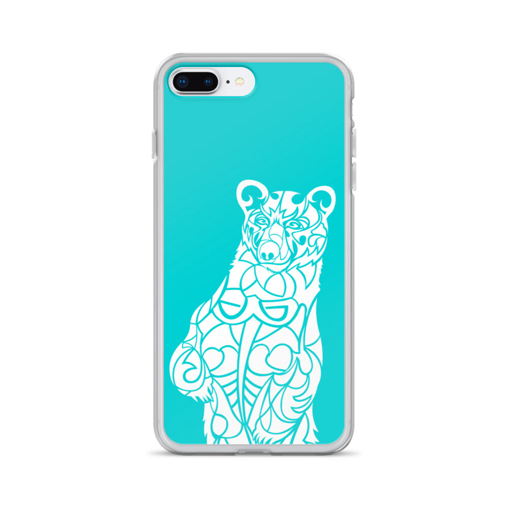 iPhone Case - Black Bear - Turquoise