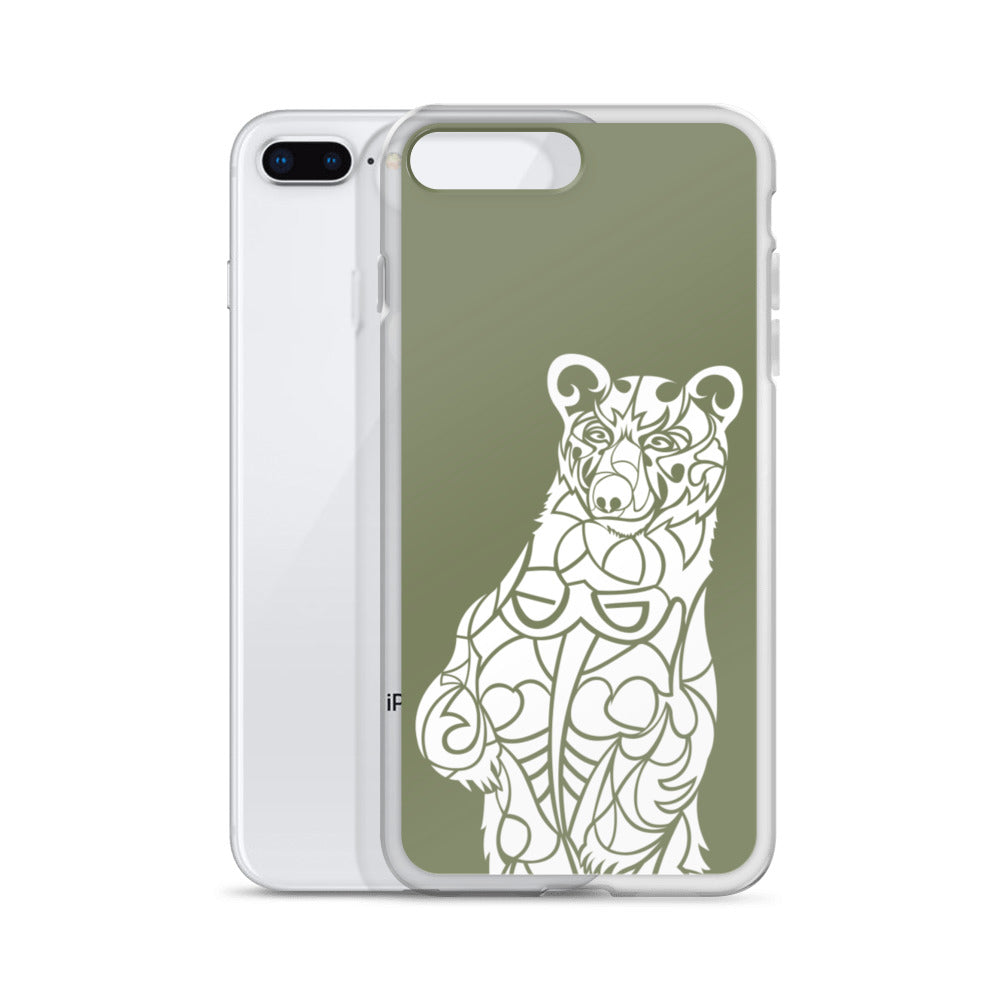 iPhone Case - Black Bear - Forest Green