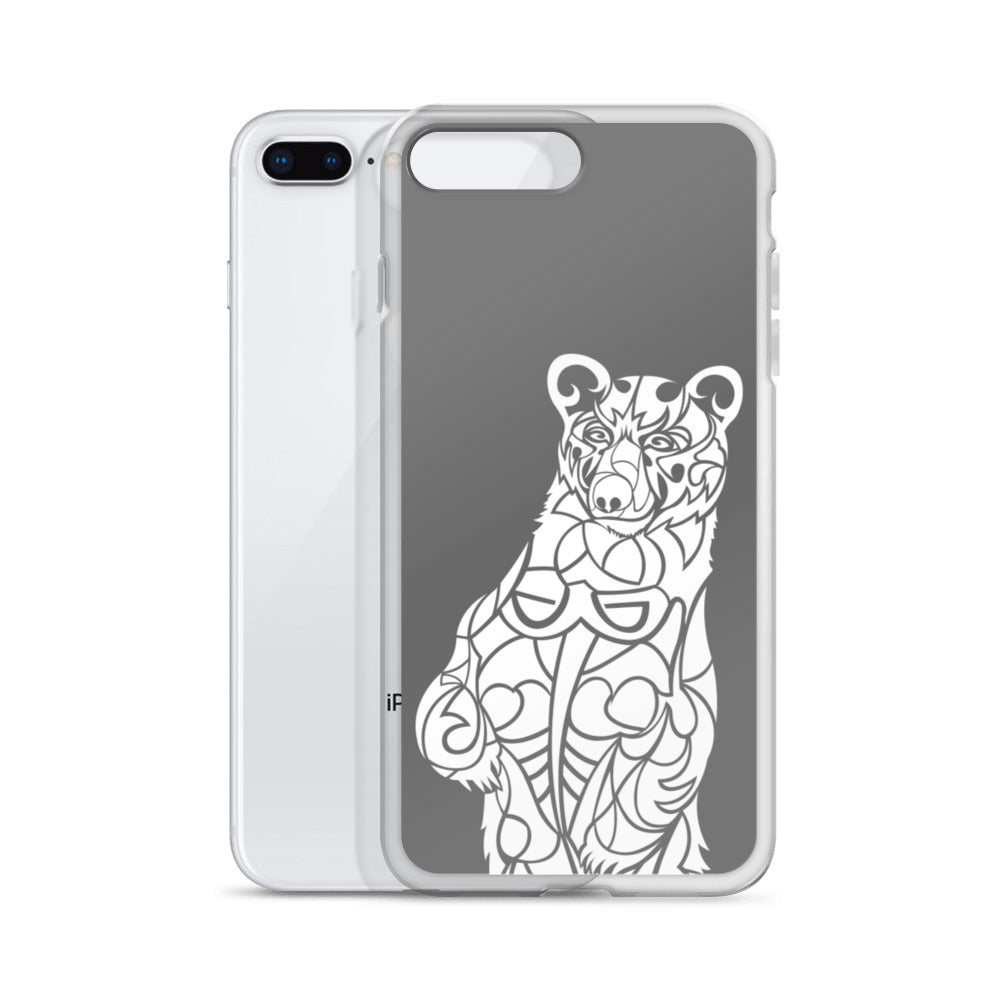 iPhone Case - Black Bear - Grey