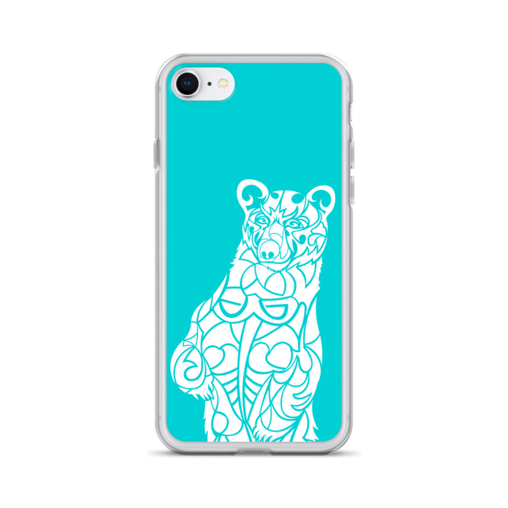 iPhone Case - Black Bear - Turquoise