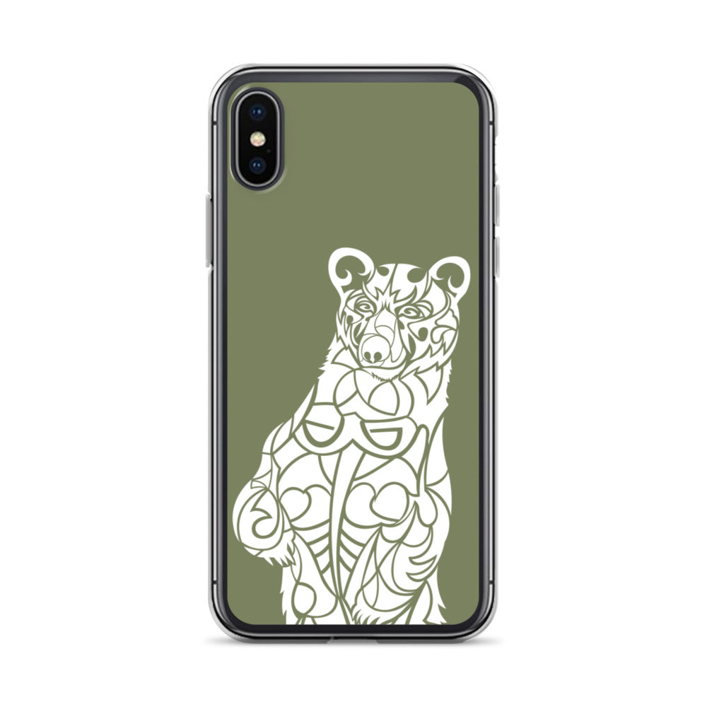 iPhone Case - Black Bear - Forest Green