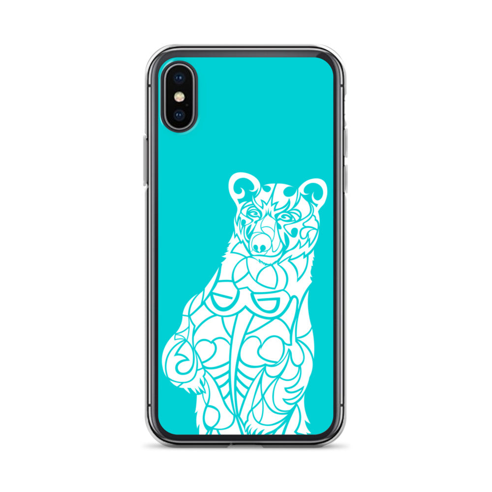 iPhone Case - Black Bear - Turquoise