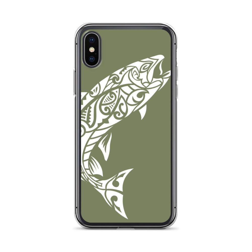 iPhone Case - Rainbow Trout - Forest Green