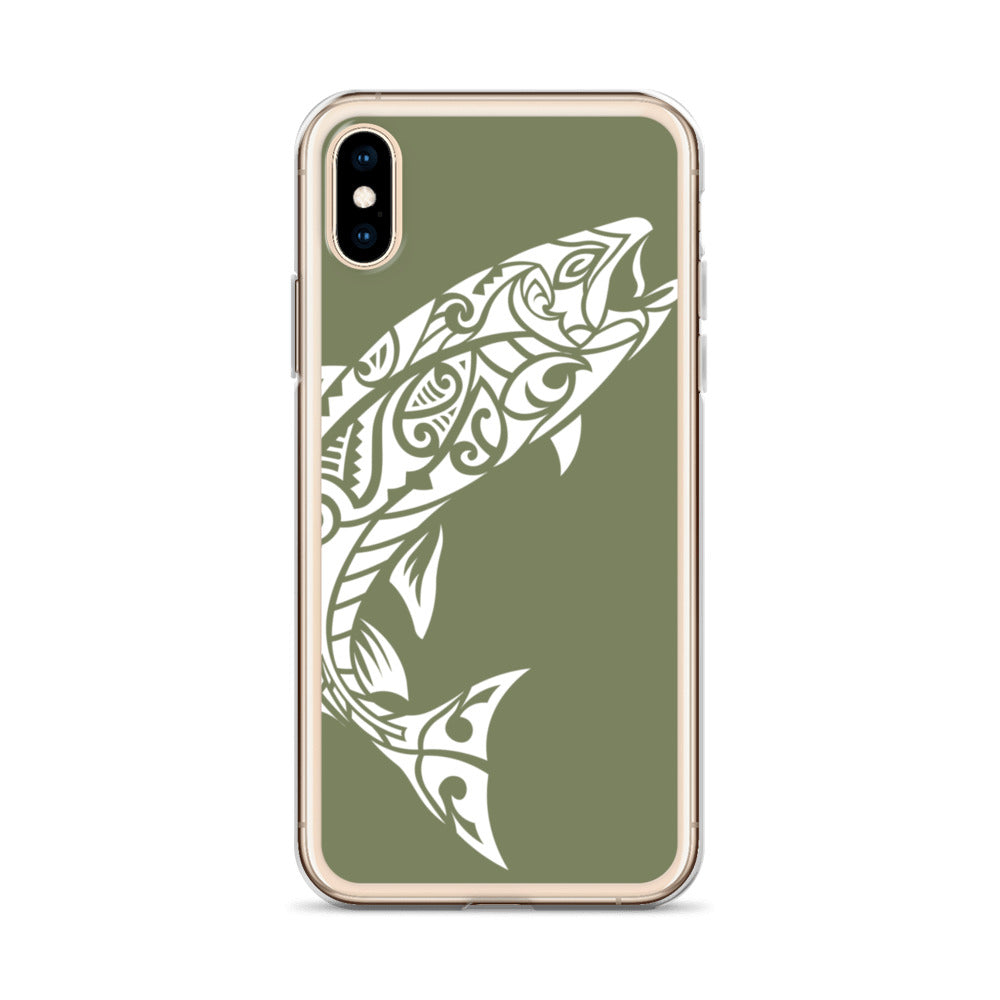 iPhone Case - Rainbow Trout - Forest Green