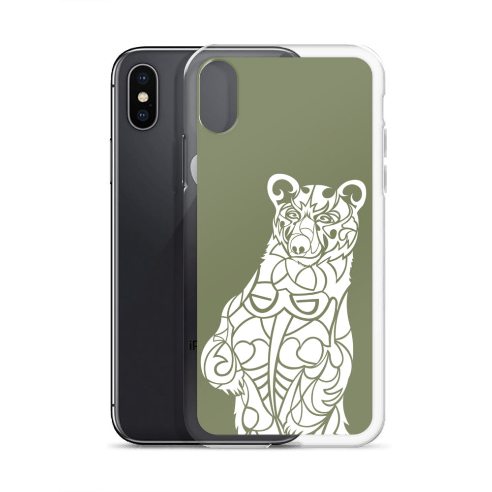 iPhone Case - Black Bear - Forest Green